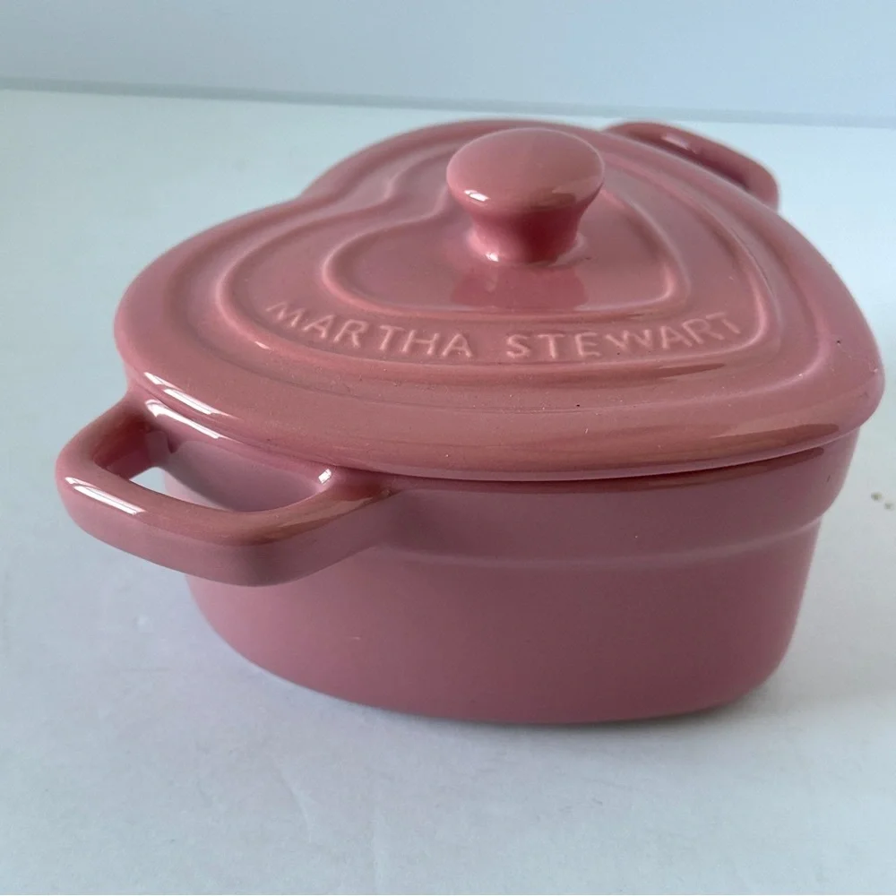 Martha Stewart Heart Cocottes Stoneware - Pink